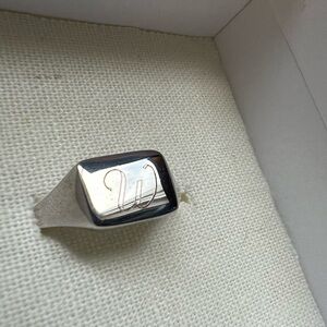 Melanie Auld Silver Signet “W” Ring